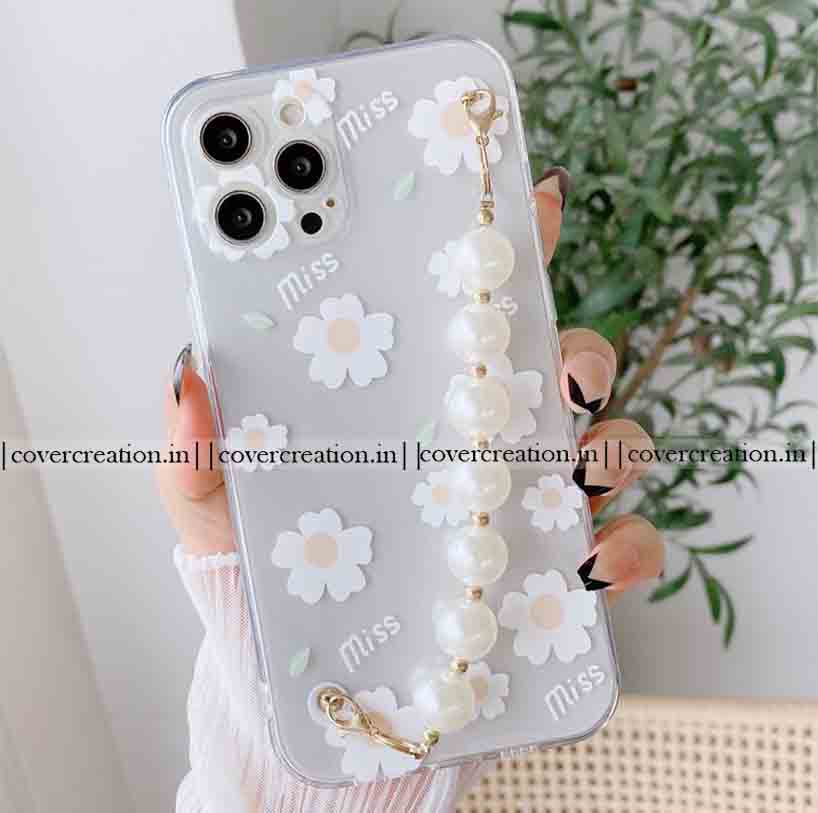 Floral Pearl Chain Phone Case