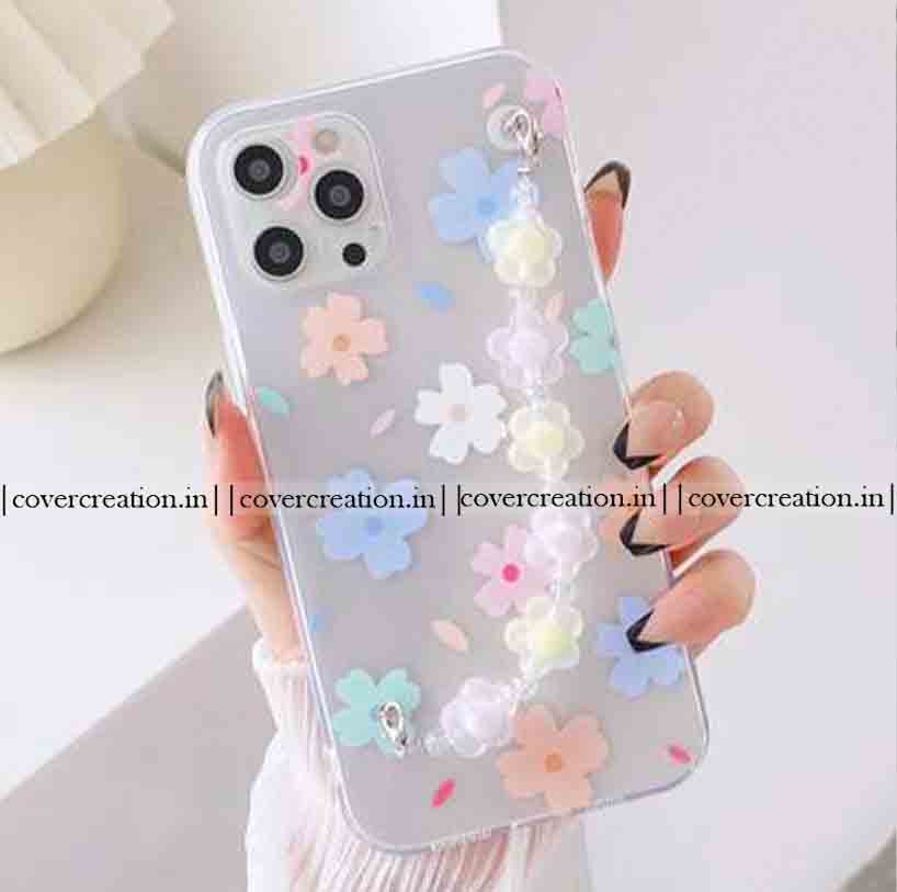 Floral Pearl Chain Phone Case