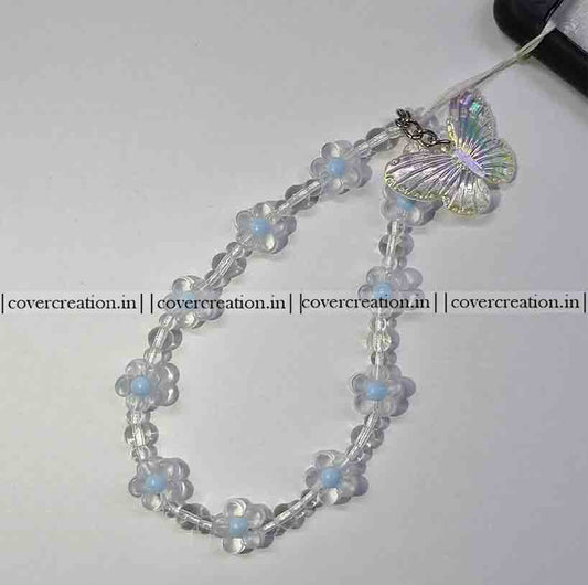 Butterfly Blue Floral Phone Charm