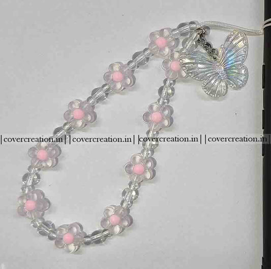 Butterfly Pink Floral Phone Charm