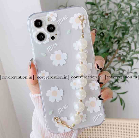 Floral Pearl Chain Phone Case