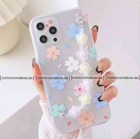 Floral Pearl Chain Phone Case