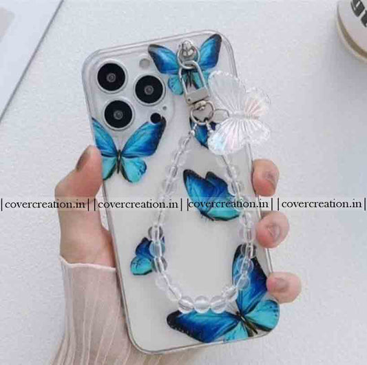 Blue Aesthetic Butterfly Chain Case
