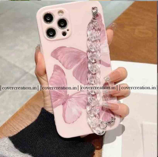 Pink Butterfly Chain Phone Case
