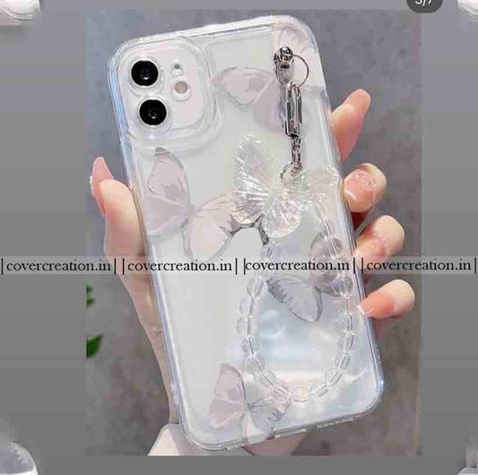 Trasparnt Butterfly Chain Phone Case
