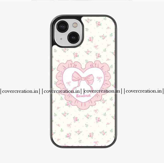 Aesthetic Hearts Pink Floral Premium Glossy Phone Case