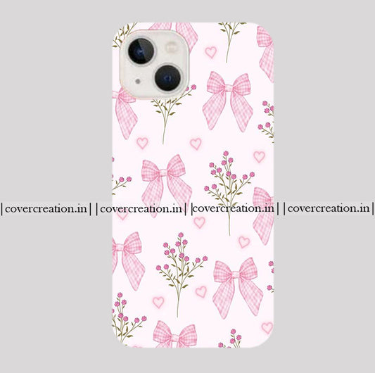 Aesthetic Beige Flower & Bow Phone Case